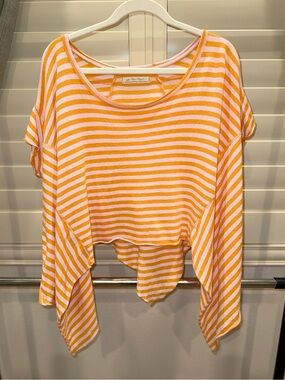We The Free Pink & Orange Striped Tee